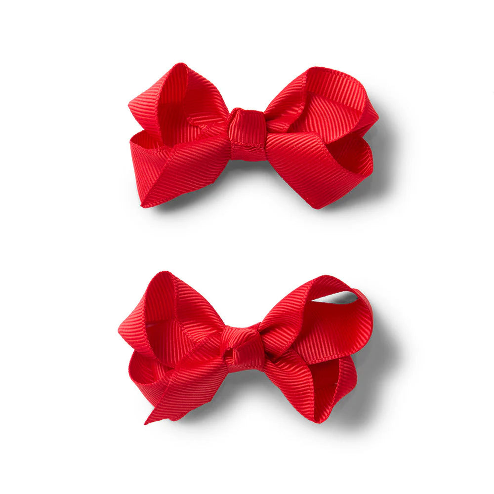 Red Piggy Tail Hair Clips Pair