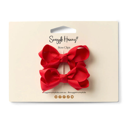 Red Piggy Tail Hair Clips Pair