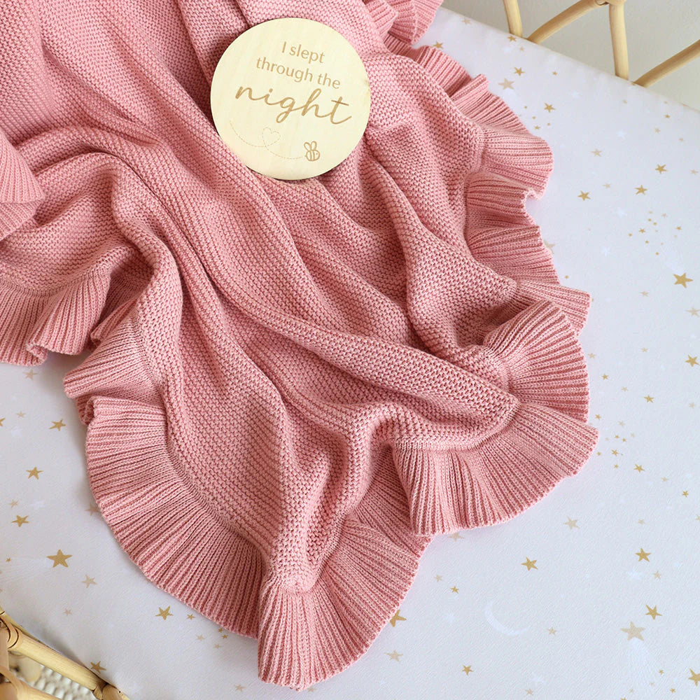 Rosa Ruffle Knit Baby Blanket
