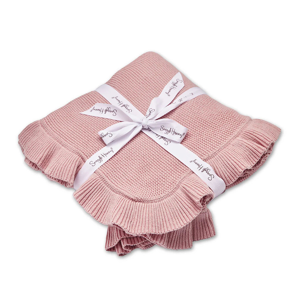 Rosa Ruffle Knit Baby Blanket