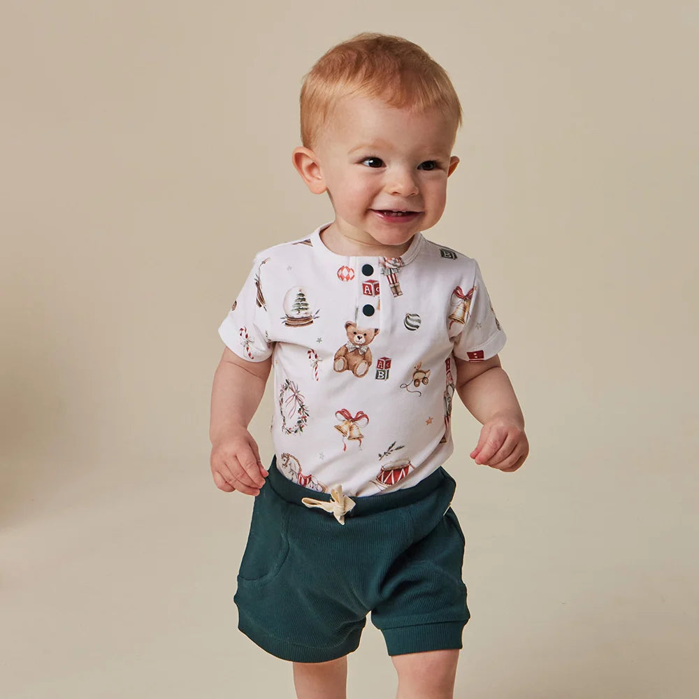 Santa's Toy Shop Short Sleeve Bodysuit