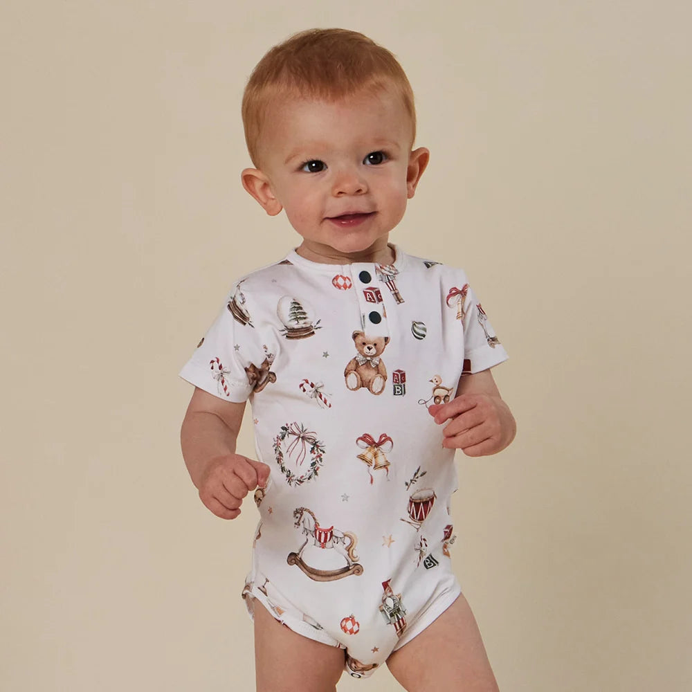 Santa's Toy Shop Short Sleeve Bodysuit