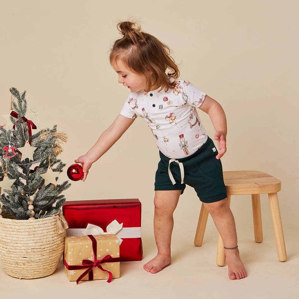 Santa's Toy Shop Short Sleeve Bodysuit