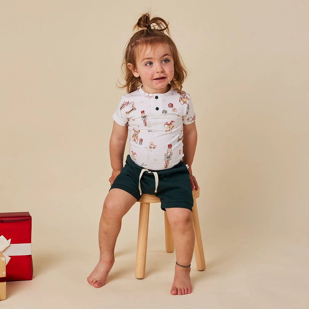 Santa's Toy Shop Short Sleeve Bodysuit
