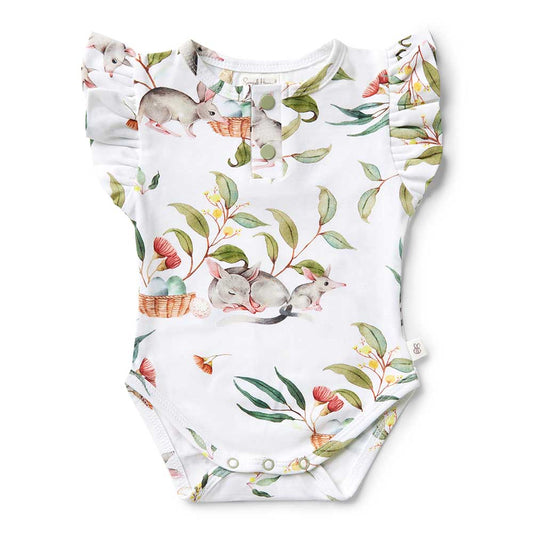 Easter Bilby Short Sleeve Bodysuit With Frill