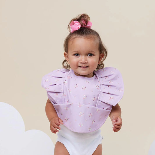 Lilac Bloom Frill Snuggle Bib