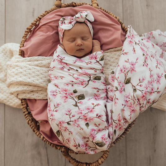 Cherry Blossom Muslin Wrap