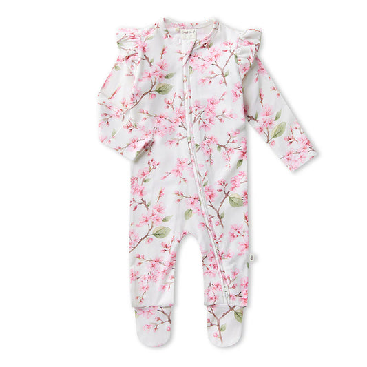 Cherry Blossom Snuggle Sleepsuit Zip Footie