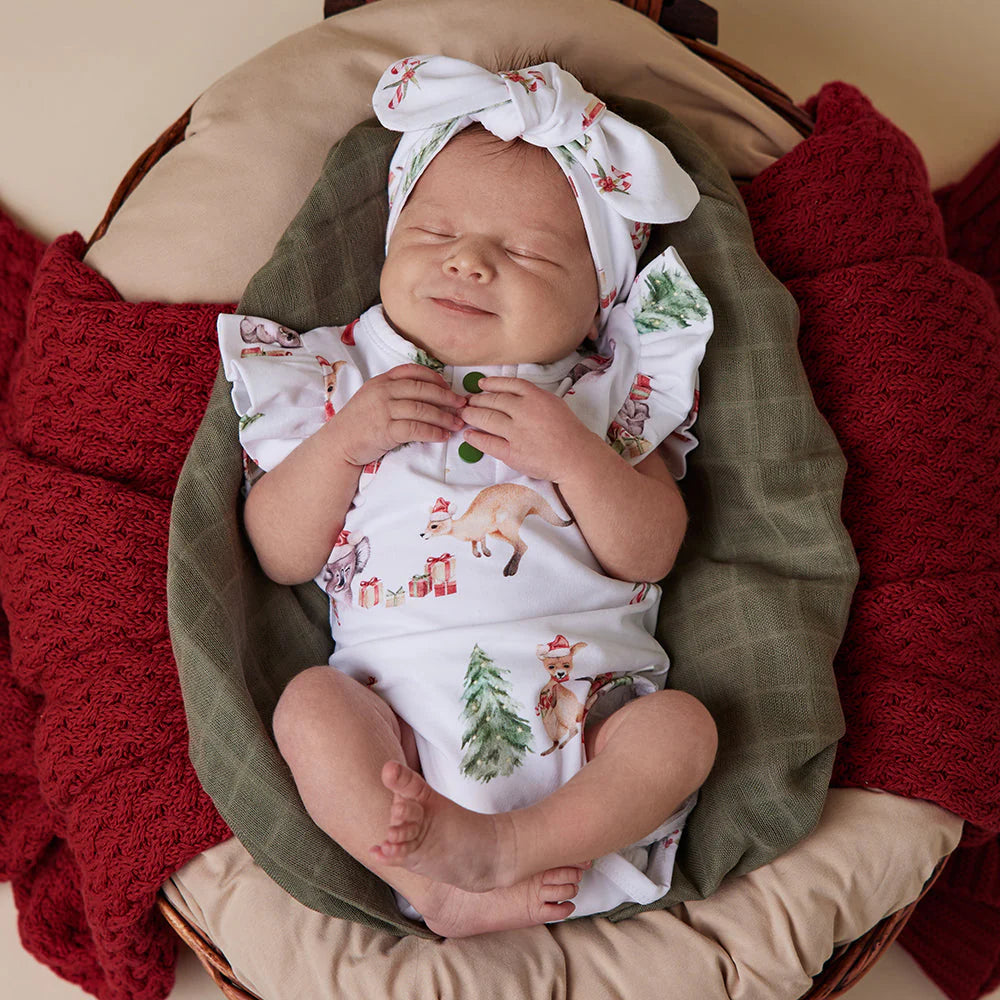 Kangas & Koala Short Sleeve Bodysuit with Frill