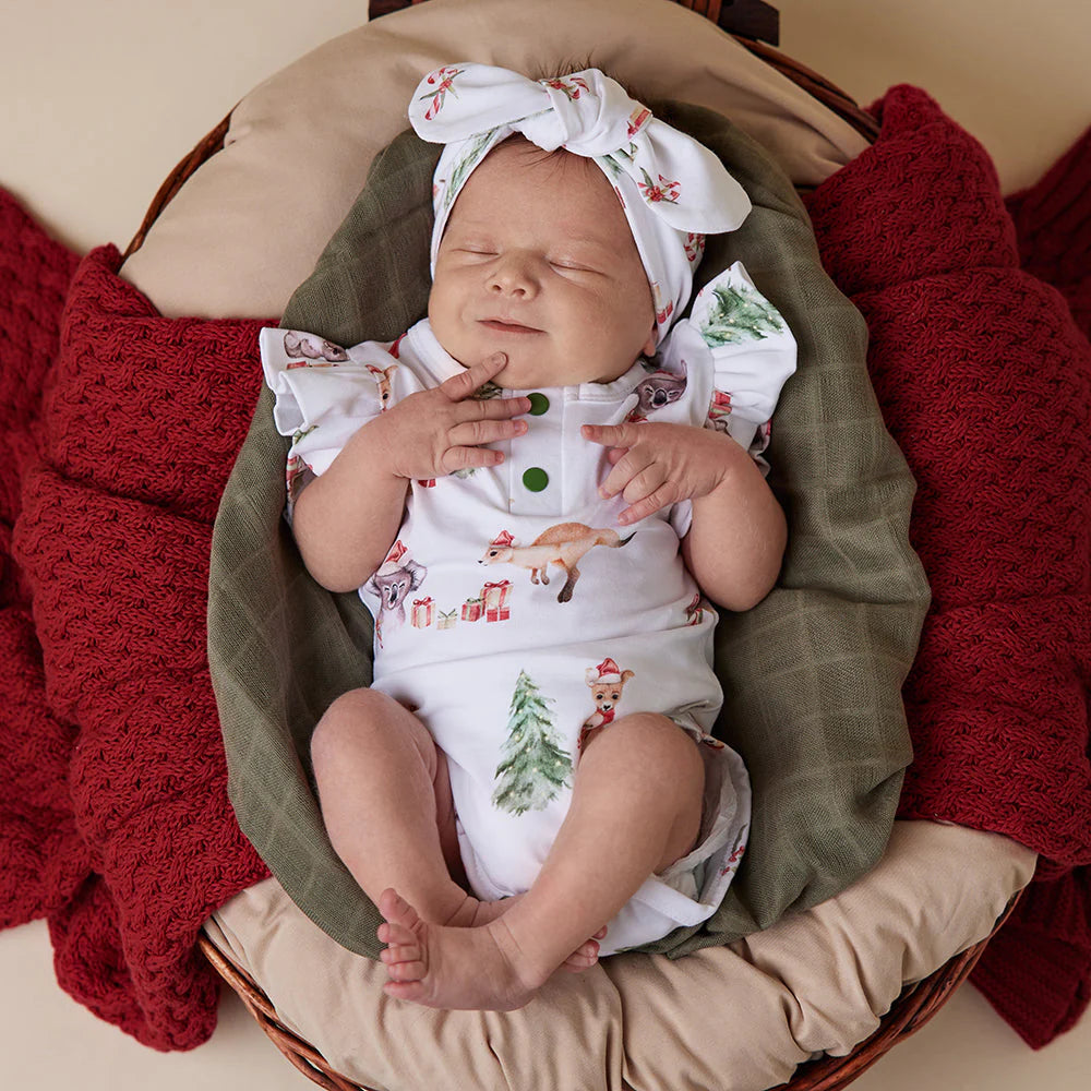 Kangas & Koala Short Sleeve Bodysuit with Frill