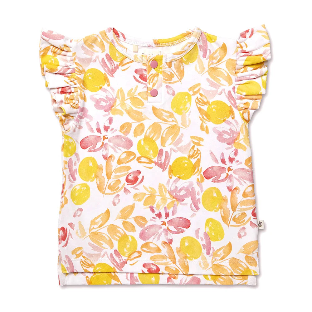 Sofia Short Sleeve Top with Frill