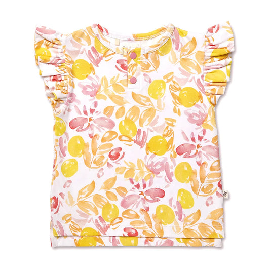 Sofia Short Sleeve Top with Frill