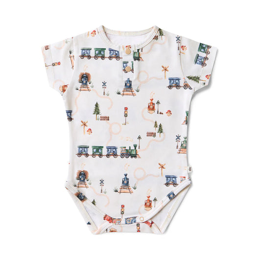 Trains Short Sleeve Bodysuit