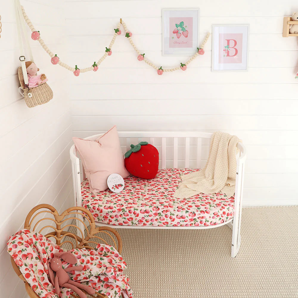 Strawberry Cot Sheet