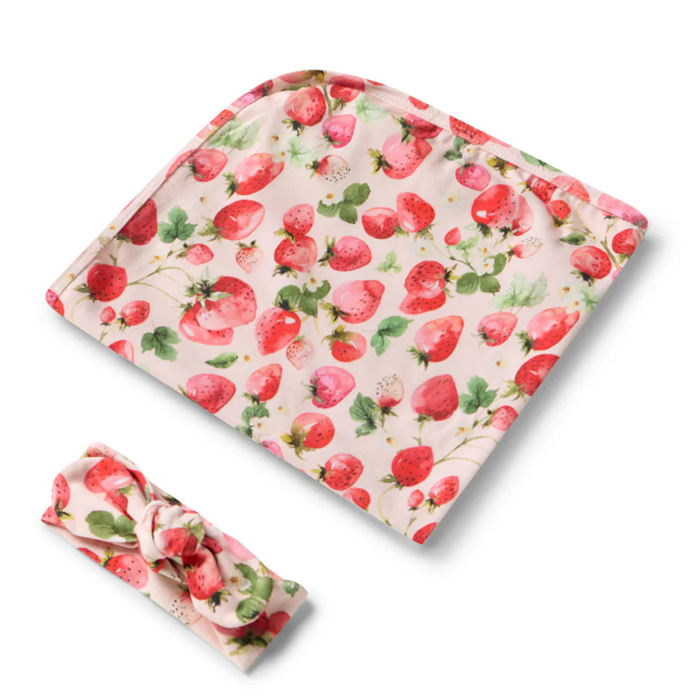 Strawberry Jersey Wrap Set