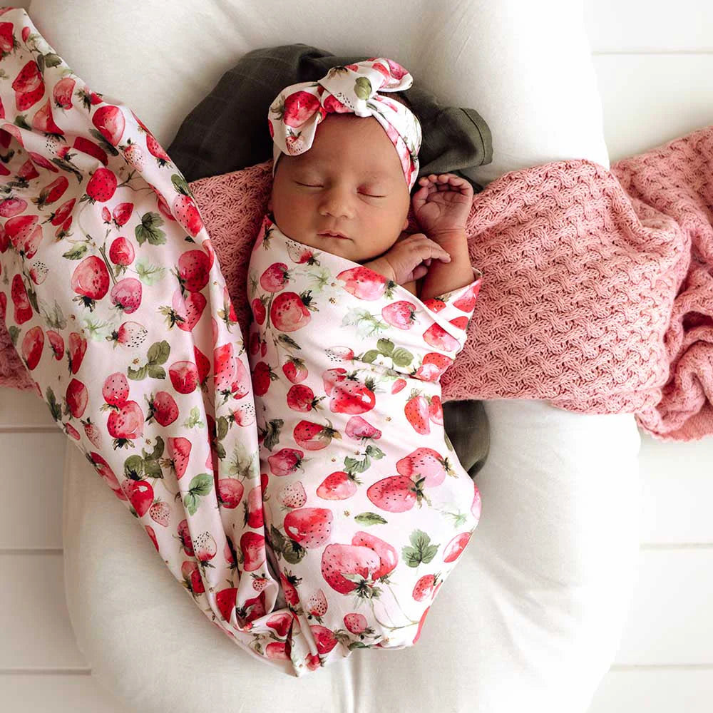 Strawberry Jersey Wrap Set