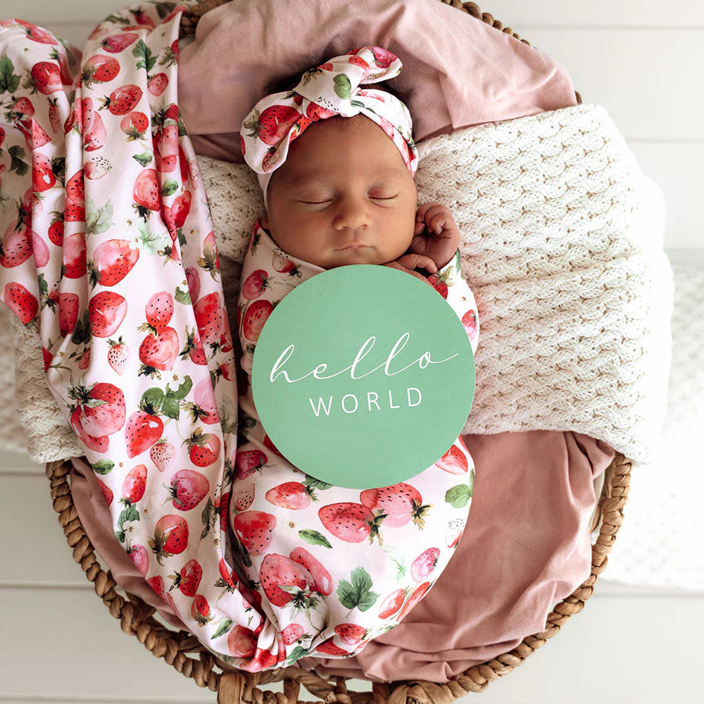 Strawberry Jersey Wrap Set