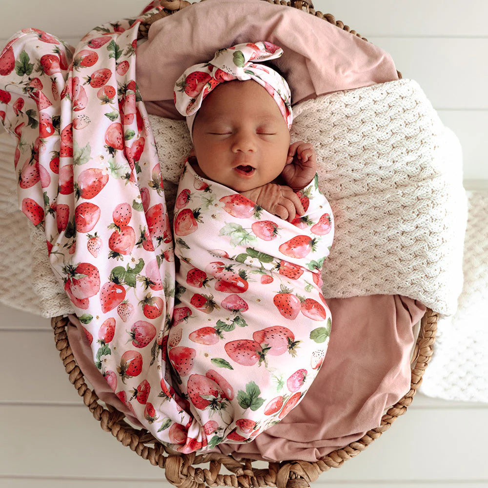 Strawberry Jersey Wrap Set