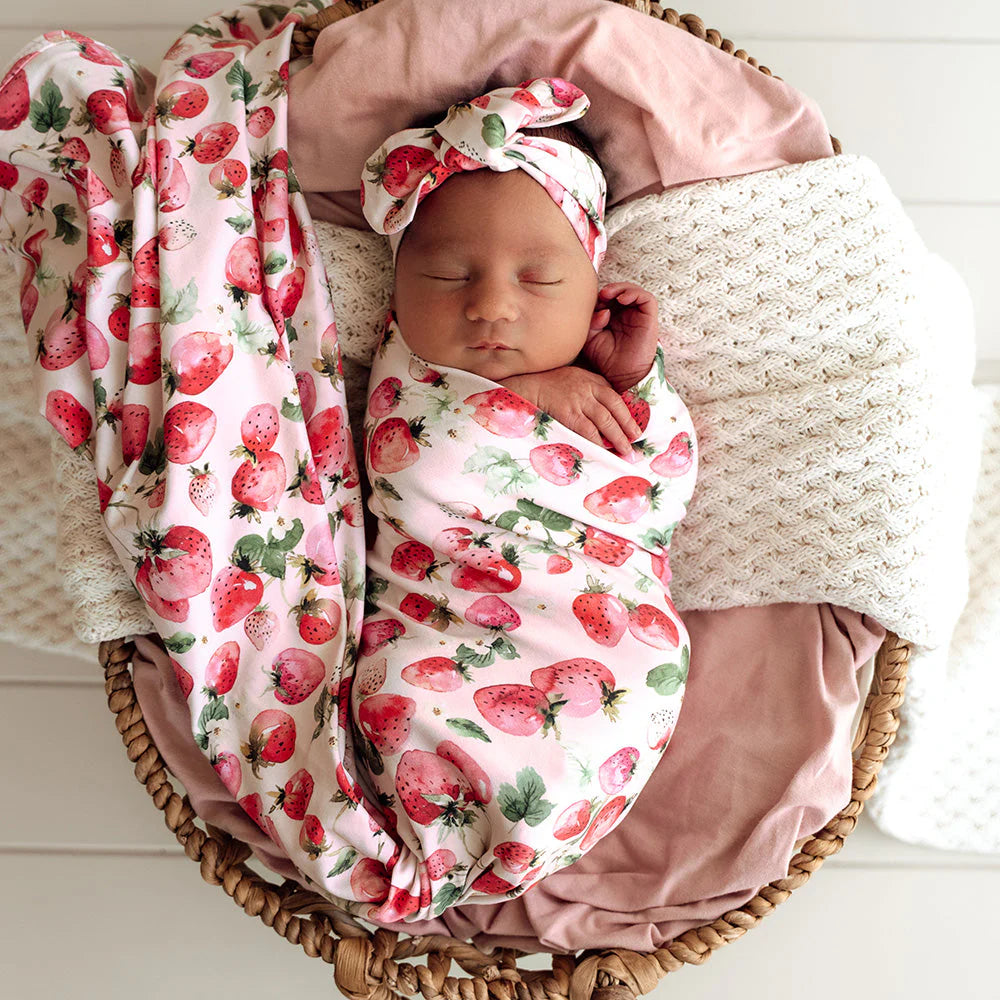 Strawberry Jersey Wrap Set