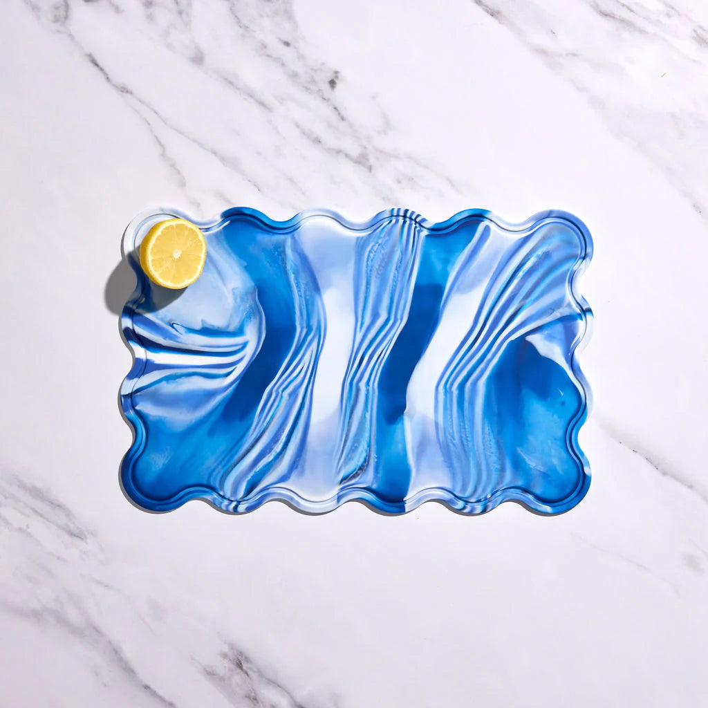 Chopping Boards (Set of 2) Swirl + Solid Azure
