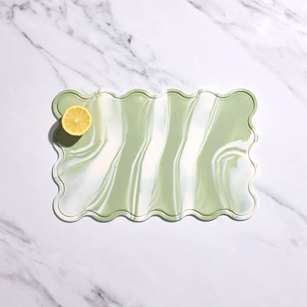 Chopping Boards (Set of 2) Swirl + Solid Pistachio