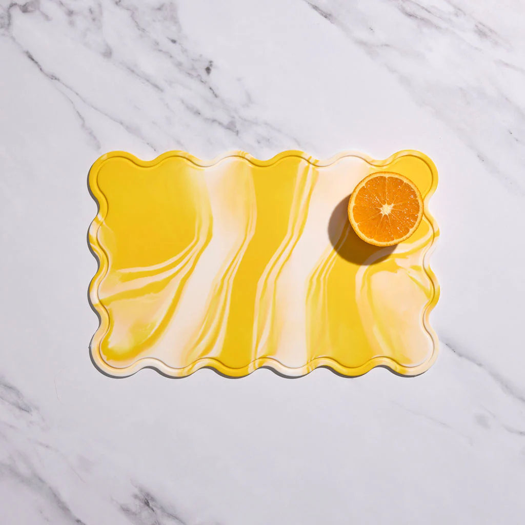 Chopping Boards (Set of 2) Swirl + Solid Lemonchello