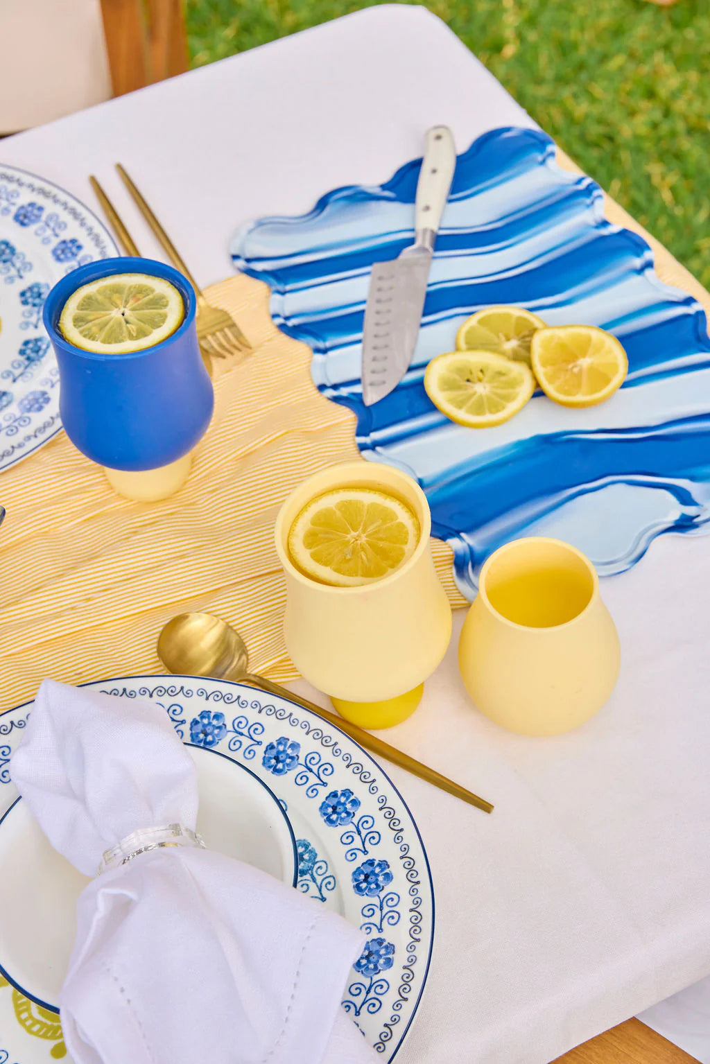 Chopping Boards (Set of 2) Swirl + Solid Azure