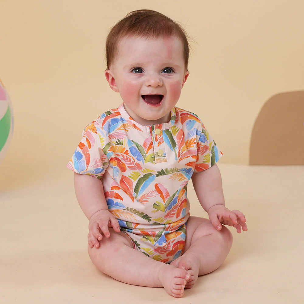 Summer Palm Short Sleeve Bodysuit