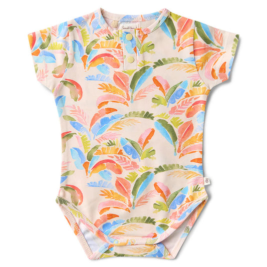 Summer Palm Short Sleeve Bodysuit