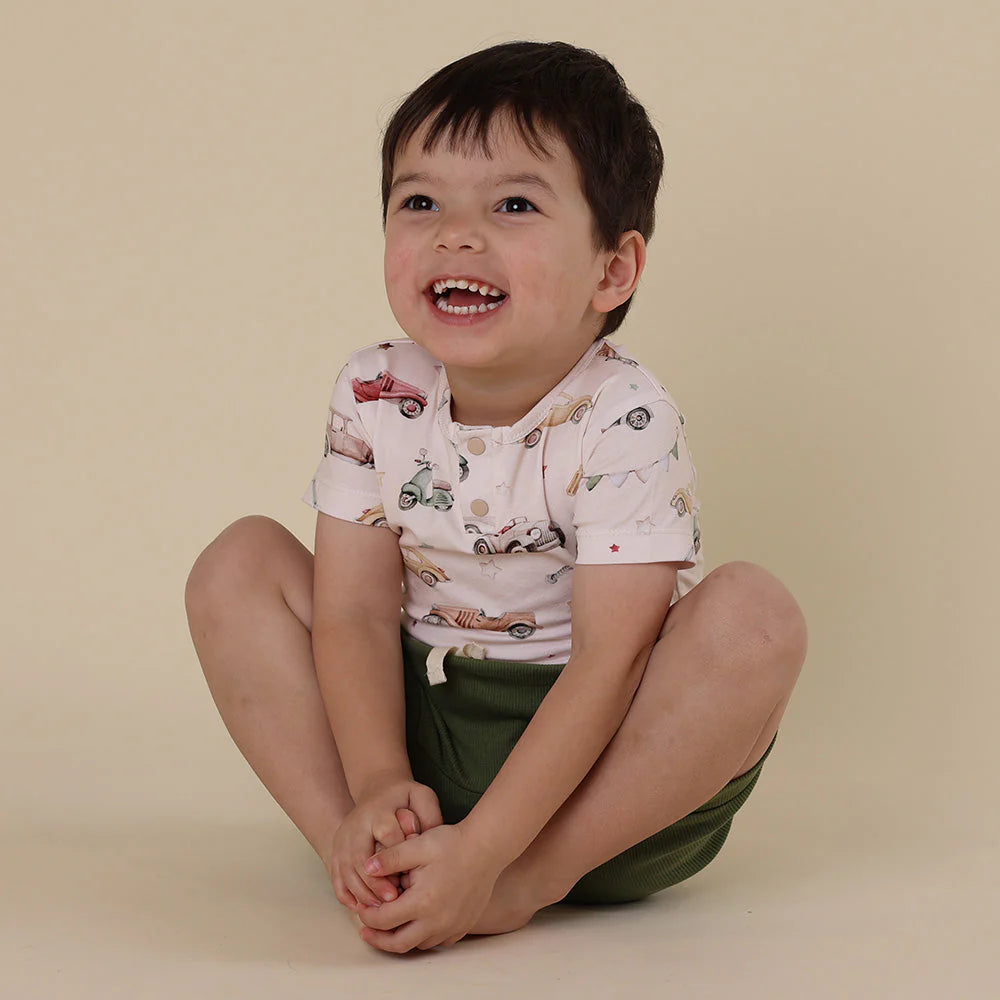 Vintage Cars Short Sleeve Bodysuit
