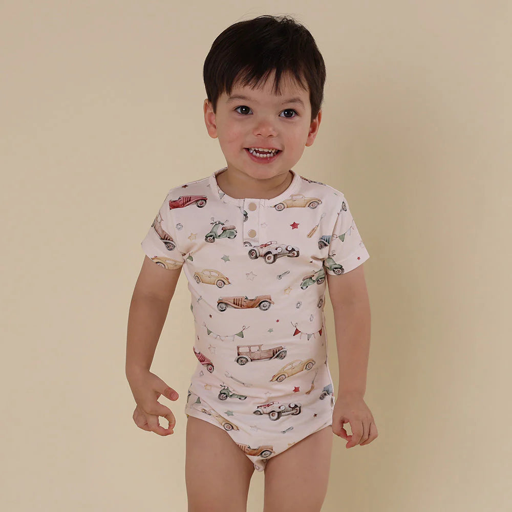 Vintage Cars Short Sleeve Bodysuit
