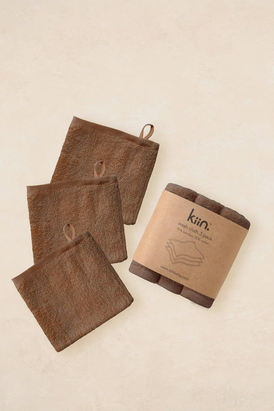 Wash Cloth 3pk Chocolate