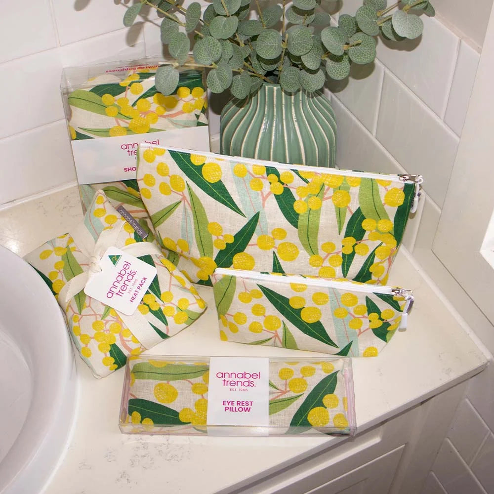 Linen Cotton Shower Cap Golden Wattle
