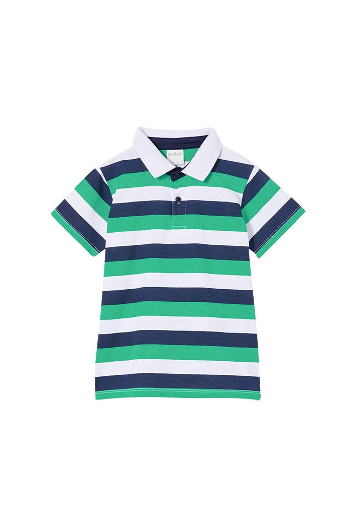 Green Stripe Cotton Rugby