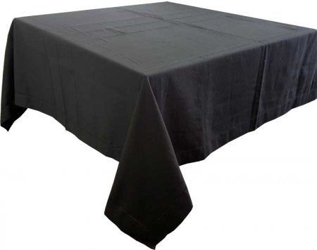 Hem Stitch Black Tablecloth 150x150cm