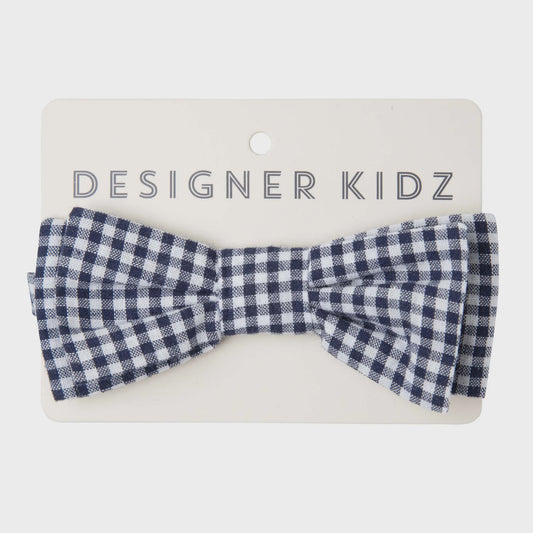 Oliver Gingham Bow Tie Navy