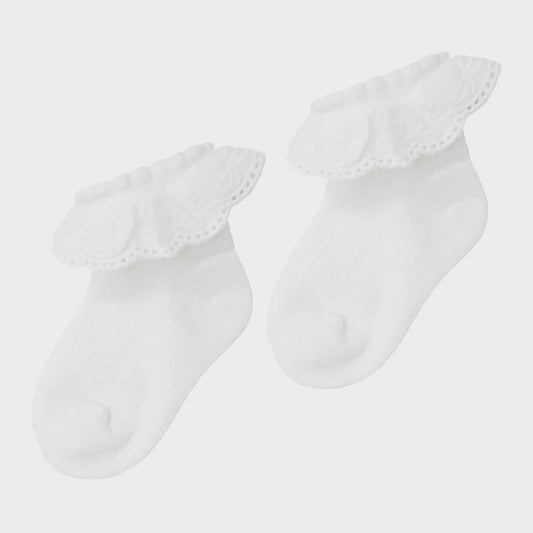 Lace Frill Socks Ivory