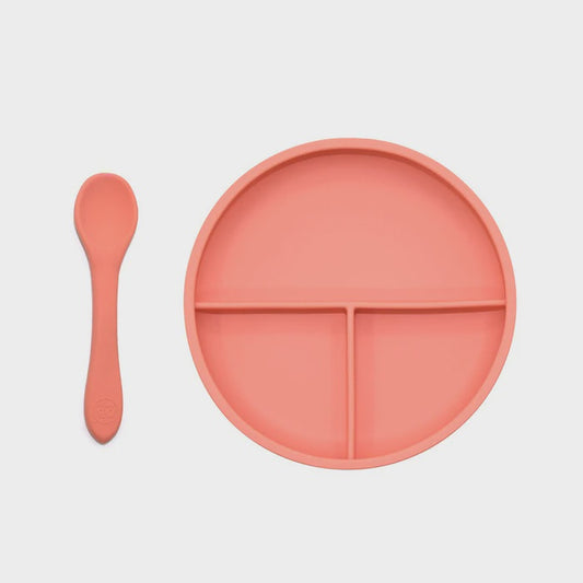 Suction Plate & Spoon Set Guava