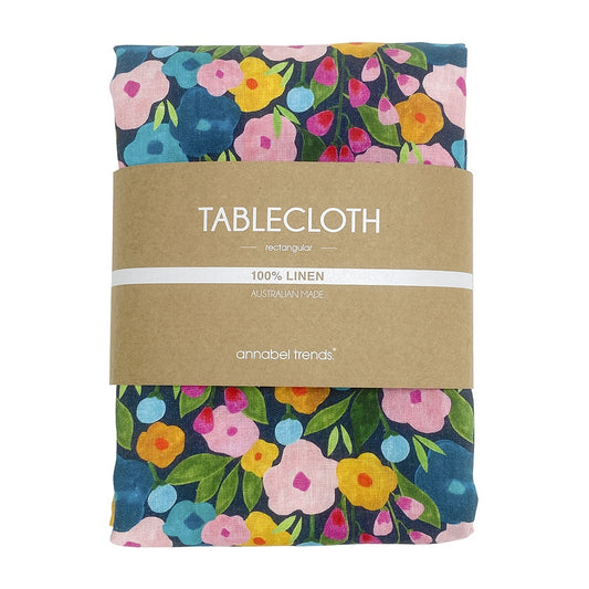 Linen Tablecloth (138cm x 240cm) Spring Blooms