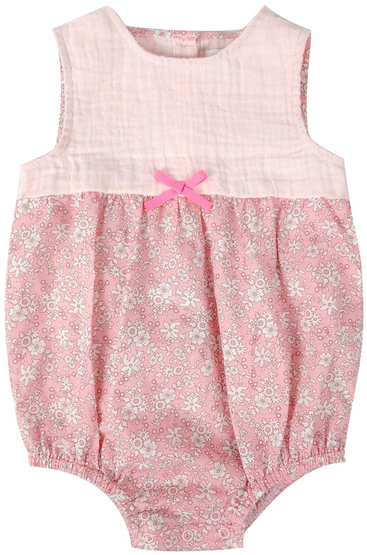 Pink Garden Muslin Romper