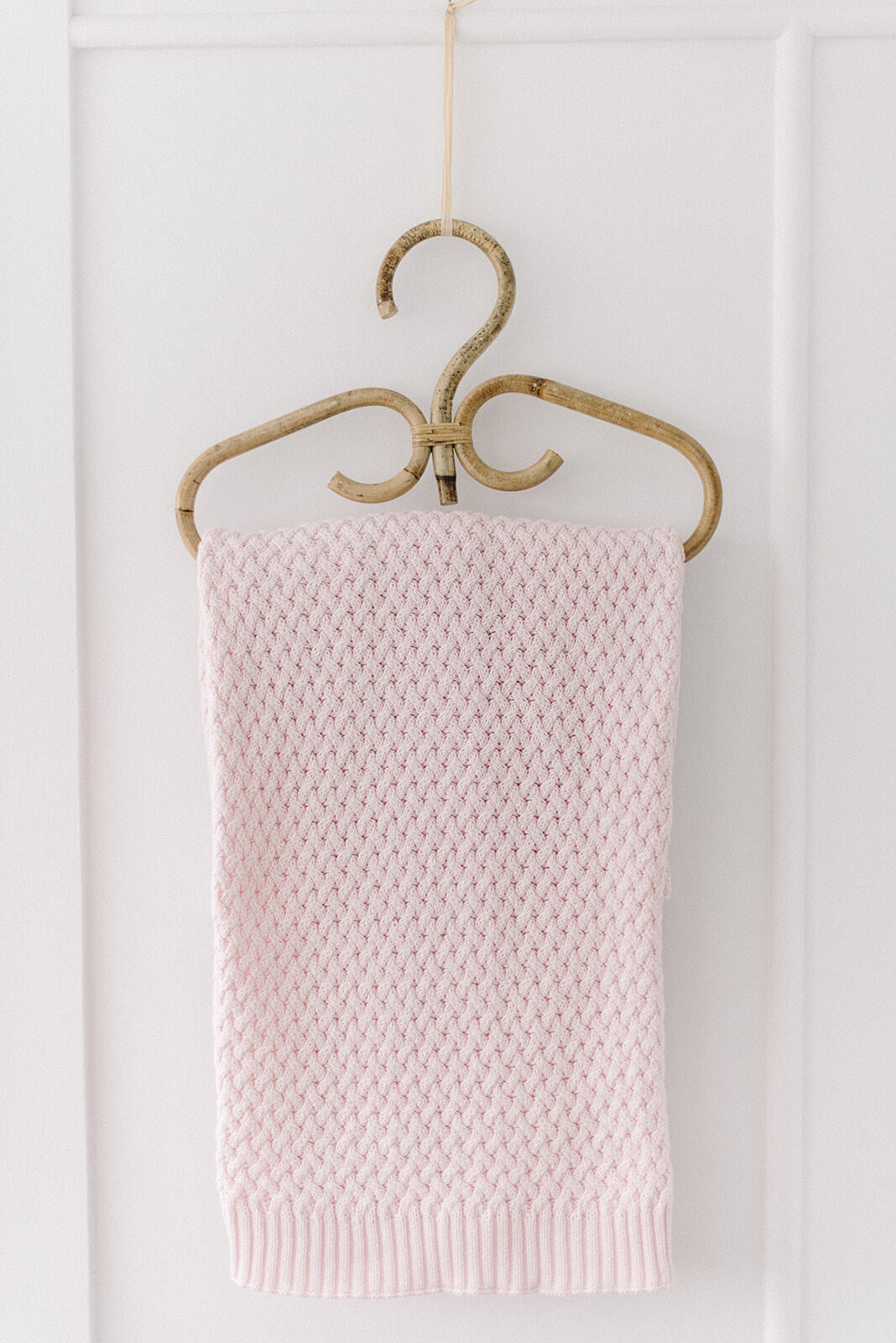 Blush Pink Knit Baby Blanket