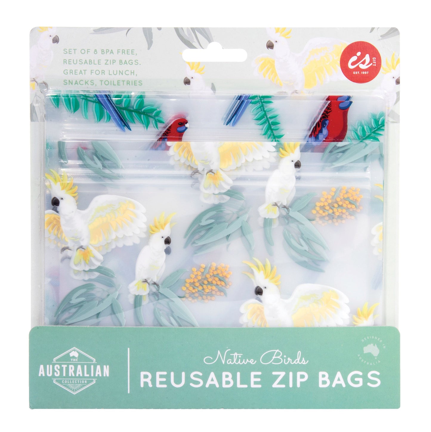Aus Collection Reusable Zip Bags (Set 8)