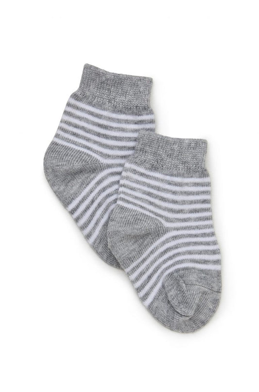 2PK Cotton Sock Grey Stripe