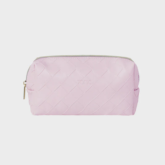 Woven Beauty Bag Small Peony Pink