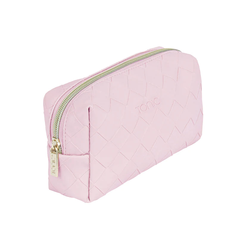 Woven Beauty Bag Small Peony Pink