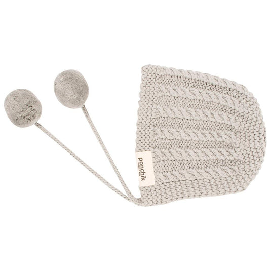 Knitted Bonnet - Pebble