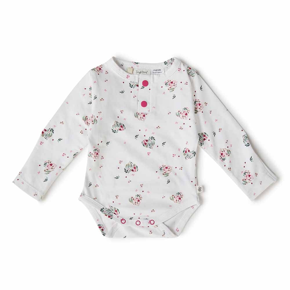 Heart Long Sleeve Organic Bodysuit