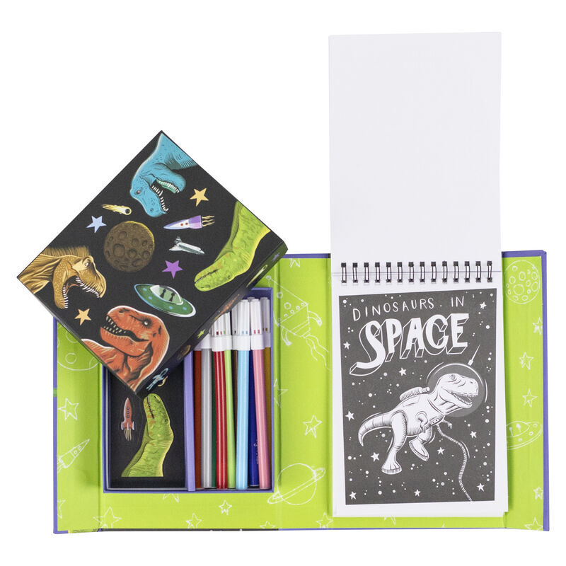Colouring Set Dinos In Space
