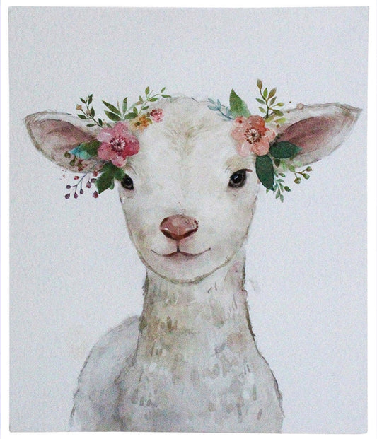 Wall Art Mini Lamb Flowers
