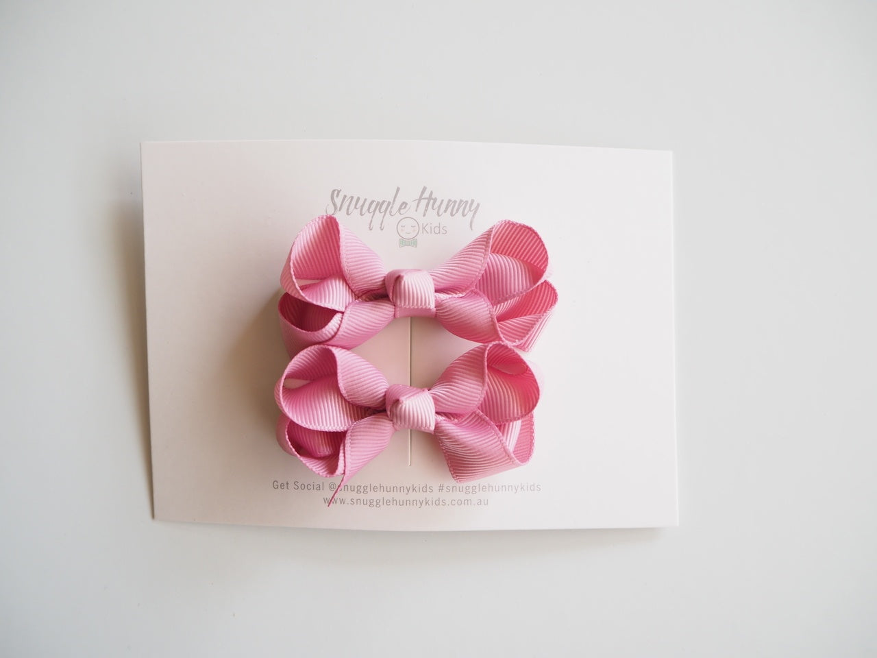 Dusty Pink Clip Bow Sml Pair